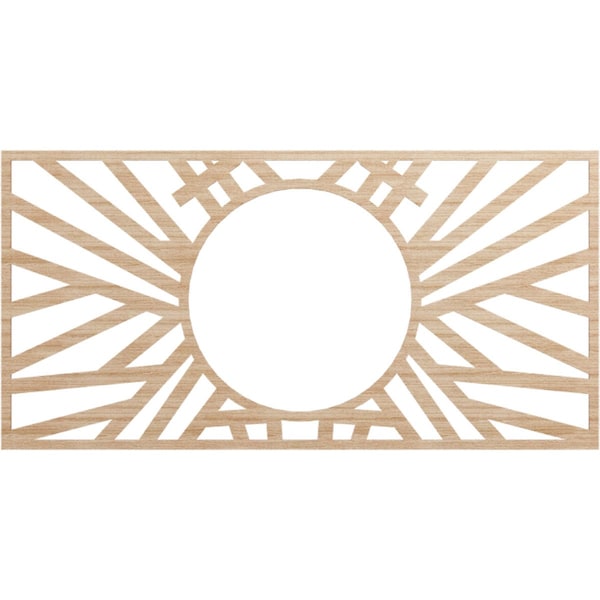 Ekena Millwork Hoover Wood Fretwork Pierced Ceiling Medallion, Alder, 38"W x 19"H x 14 1/4"ID x 1/4"T CMWP38X19X0250HOAL - main